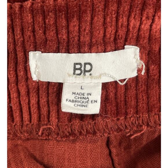 BP Corduroy Notched Hem Skirt Red Fire Large Y2K Retro 70s Dark Academia Preppy - Picture 9 of 12